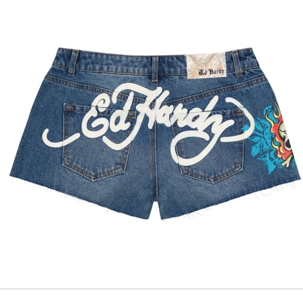 Ed Hardy Shorts FLAME SKULL DENIM Medium 30